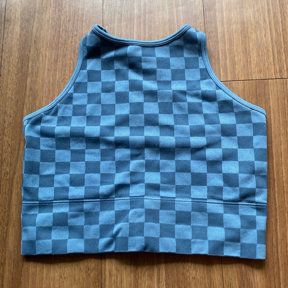 Gilly Hicks Checkered Blue Top